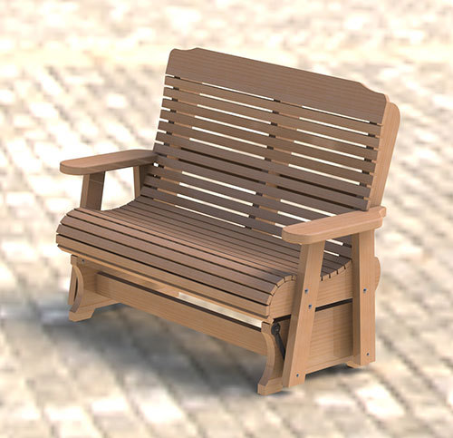 Wooden double glider - wooden, glider/rocker